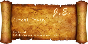 Jurcsi Ervin névjegykártya